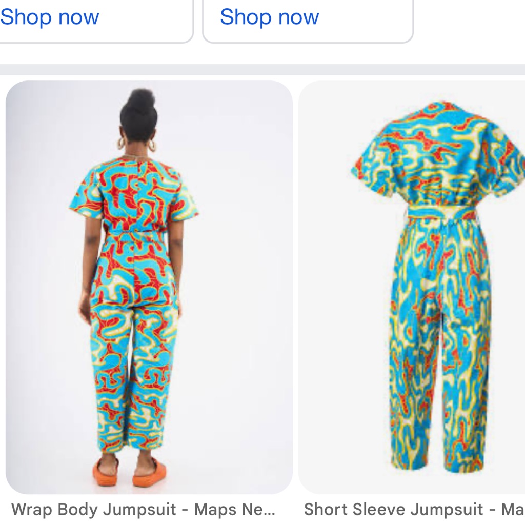 Yevu Wrap Front Colorful Abstract Patterned Jumpsuit